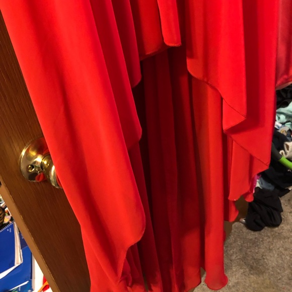 Red and gold High/ low homecoming dress - Picture 2 of 8